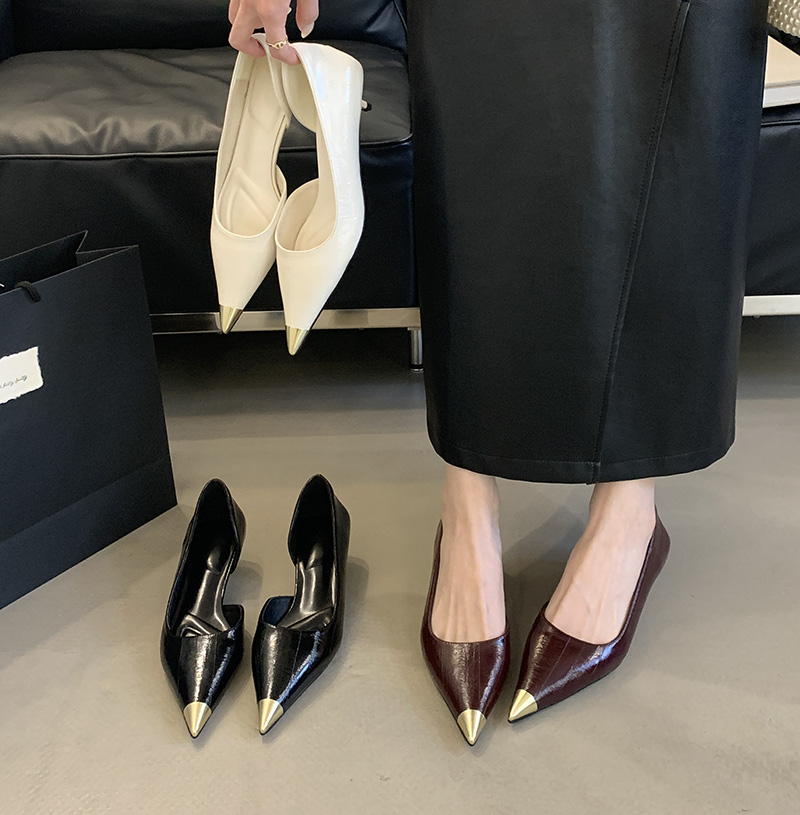French Style Kitten Heel Pointed Toe Leopard Print Women's Shoes 2025 New Summer Chanel Style Dress Shoes