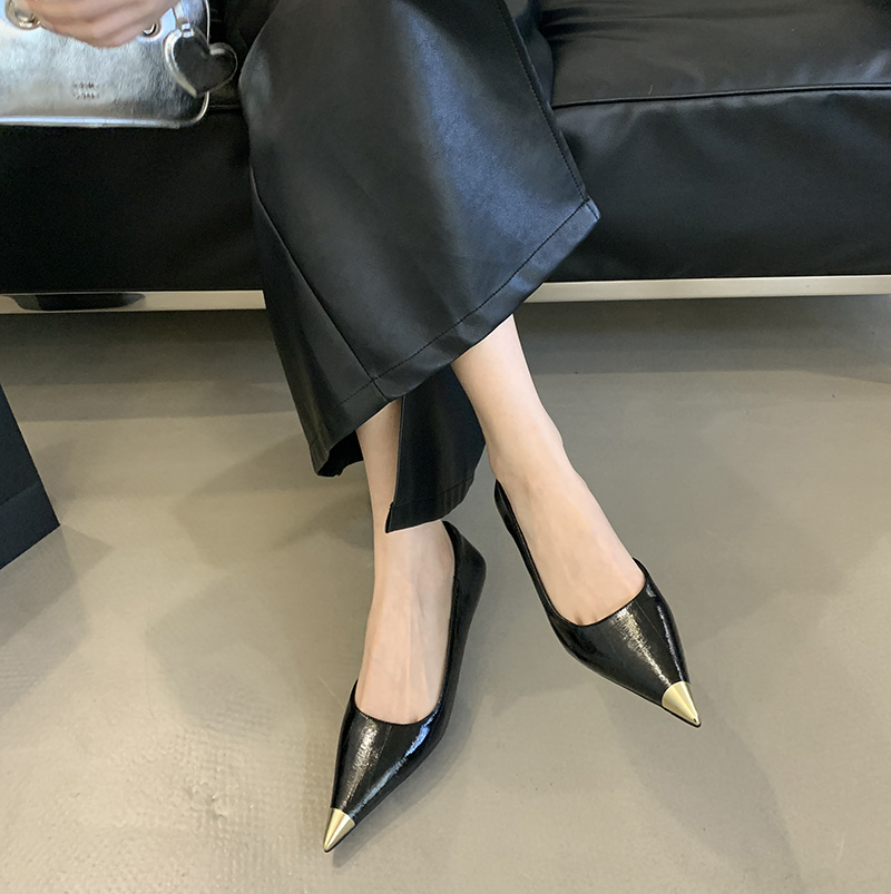French Style Kitten Heel Pointed Toe Leopard Print Women's Shoes 2025 New Summer Chanel Style Dress Shoes - Image 2