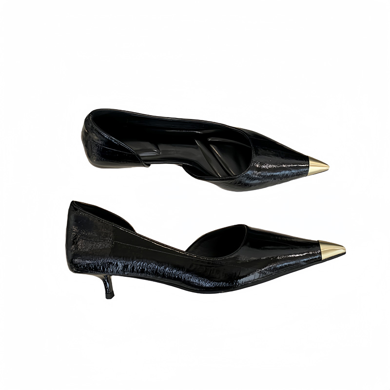 French Style Kitten Heel Pointed Toe Leopard Print Women's Shoes 2025 New Summer Chanel Style Dress Shoes - Image 5