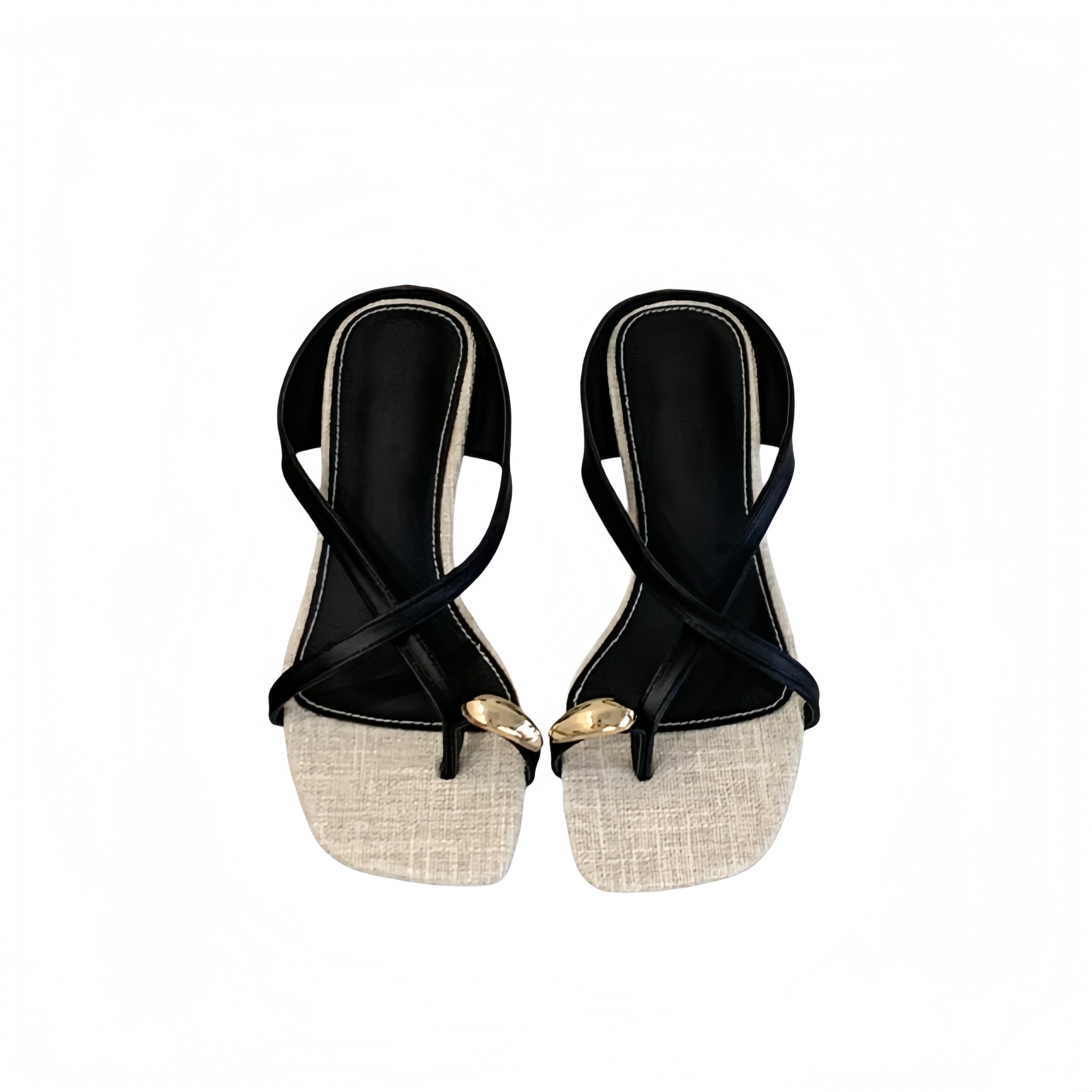 French Style Women's Summer Slippers 2026 New One-Strap High Heel Shoes Roman Sandals - Image 5