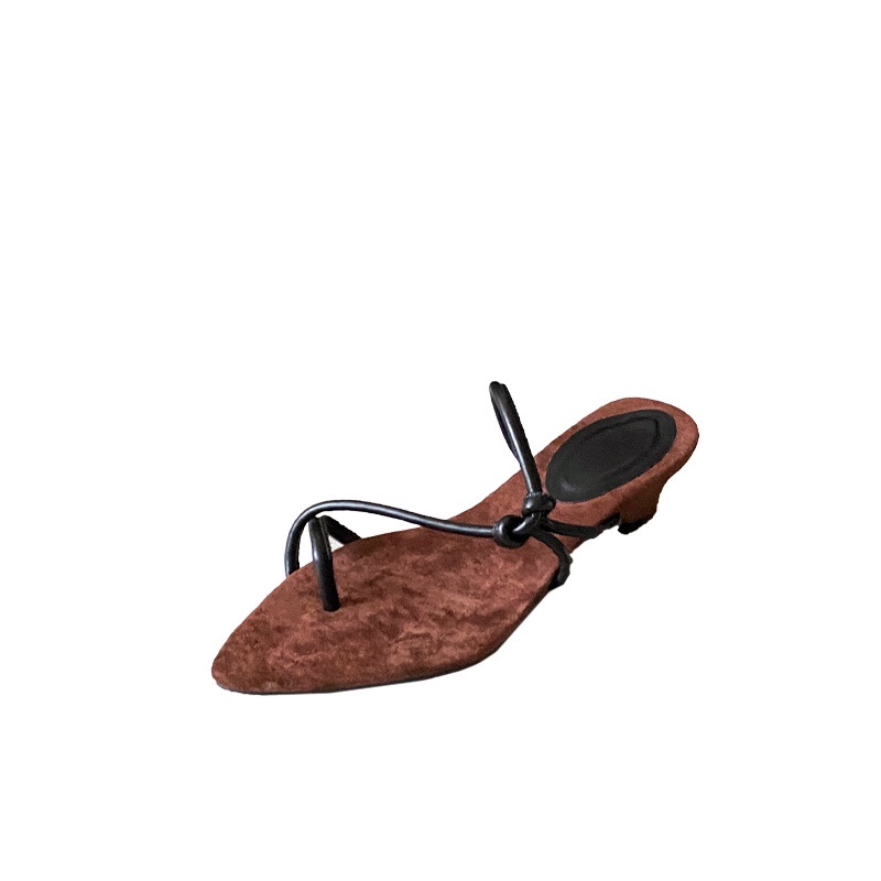 Korean Style Pointed Toe Roman Strappy Wedge Sandals for Women 2025 Summer - Image 5