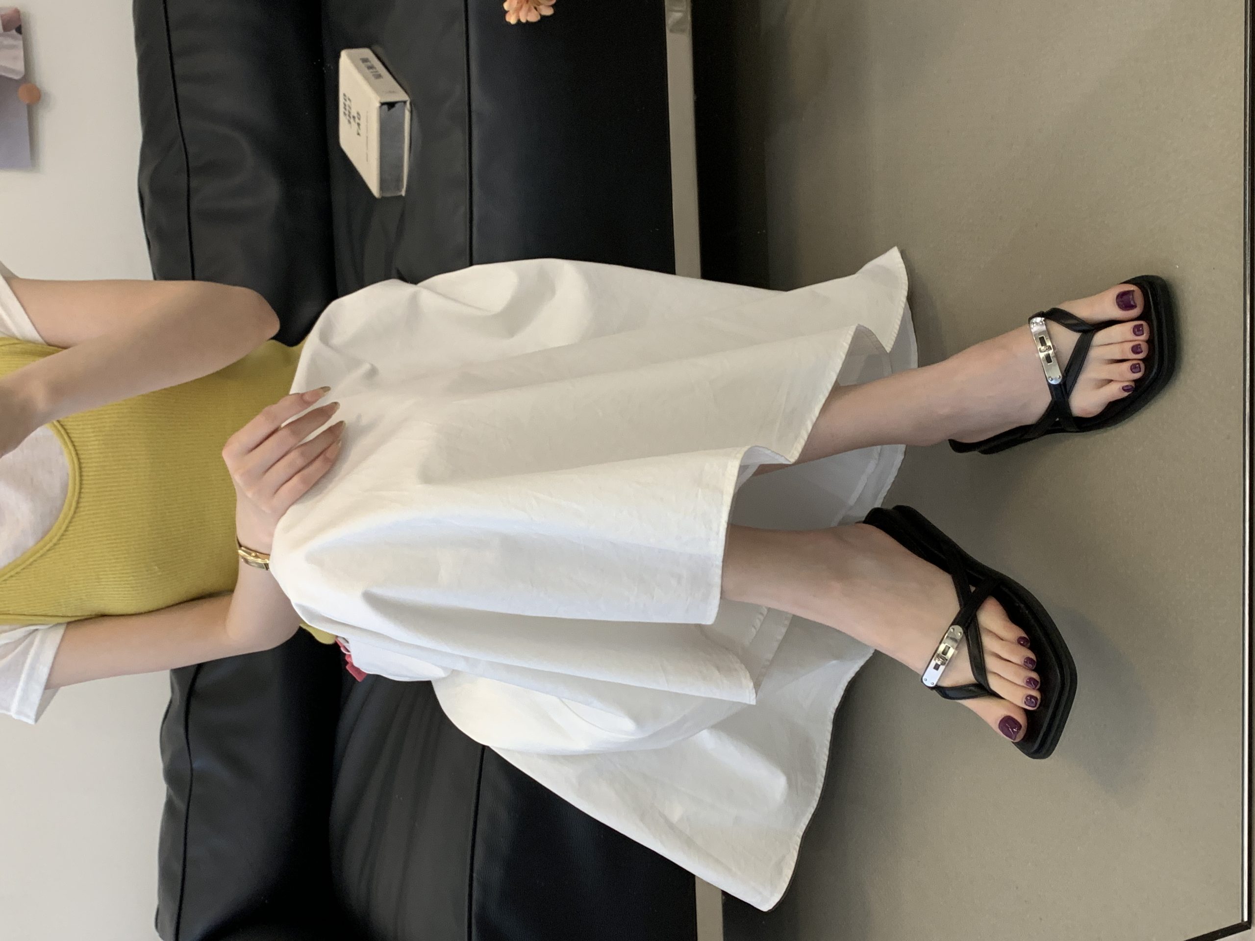 Metal Buckle Roman Toe Strap Slippers for Women Summer 2026 New Square Toe Flat Sandals - Image 3