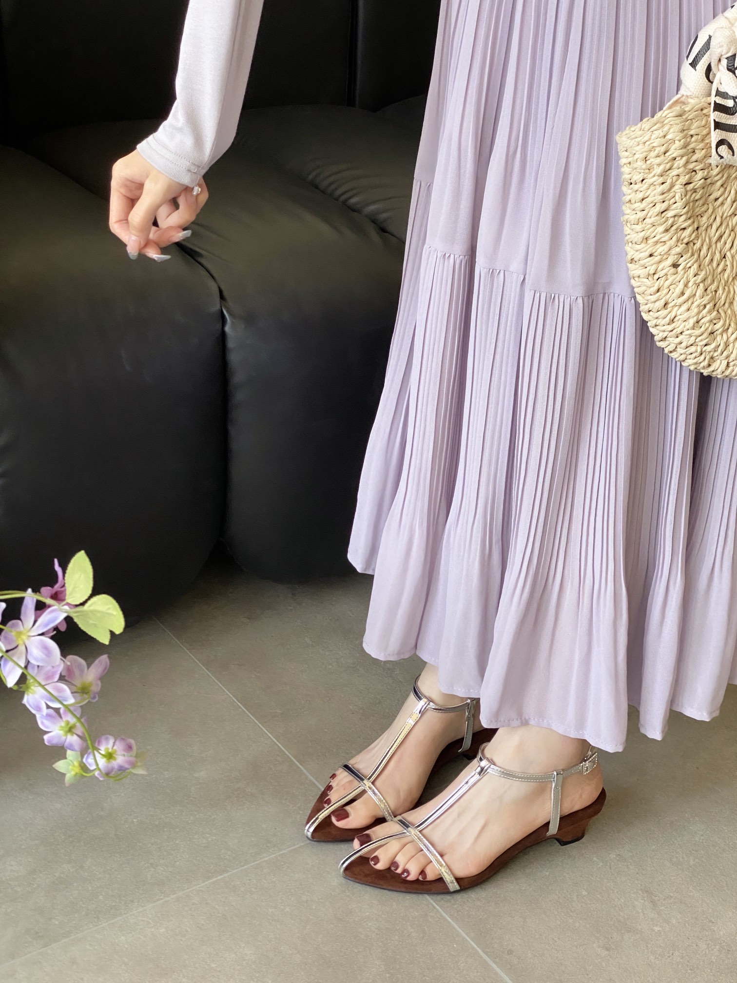 Miko Women's Pointed Toe Cross Strap Wedge Heel Sandals 2025 Summer - Image 4