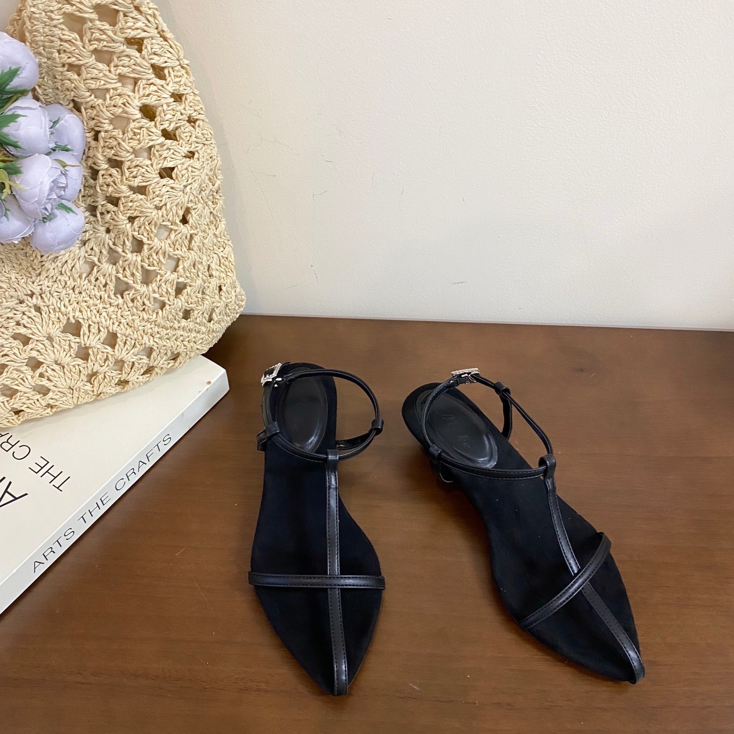 Miko Women's Pointed Toe Cross Strap Wedge Heel Sandals 2025 Summer - Image 5