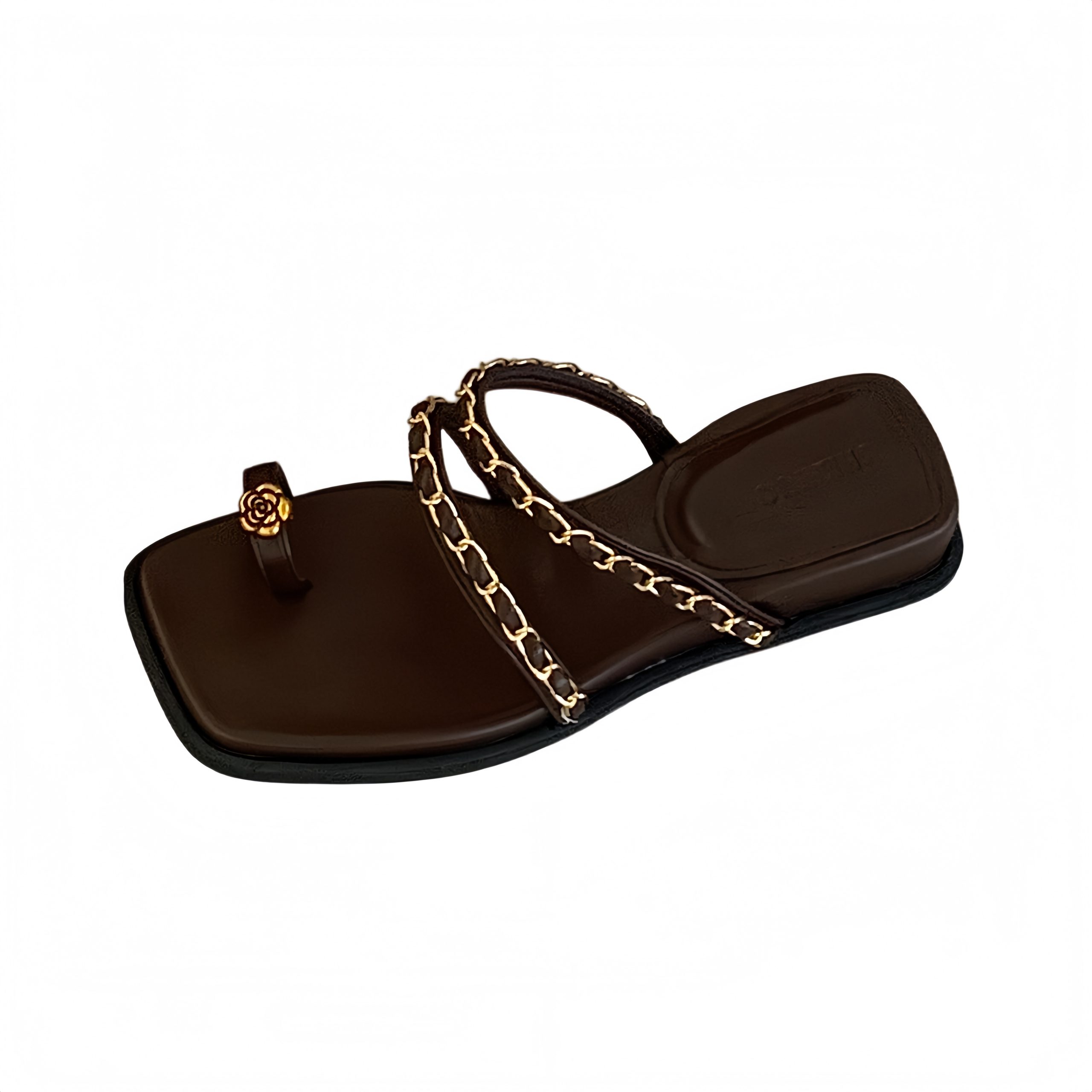 SHIZHUONI Women's Flat Toe Loop Slippers 2026 Summer New Roman Style Sandals - Image 5