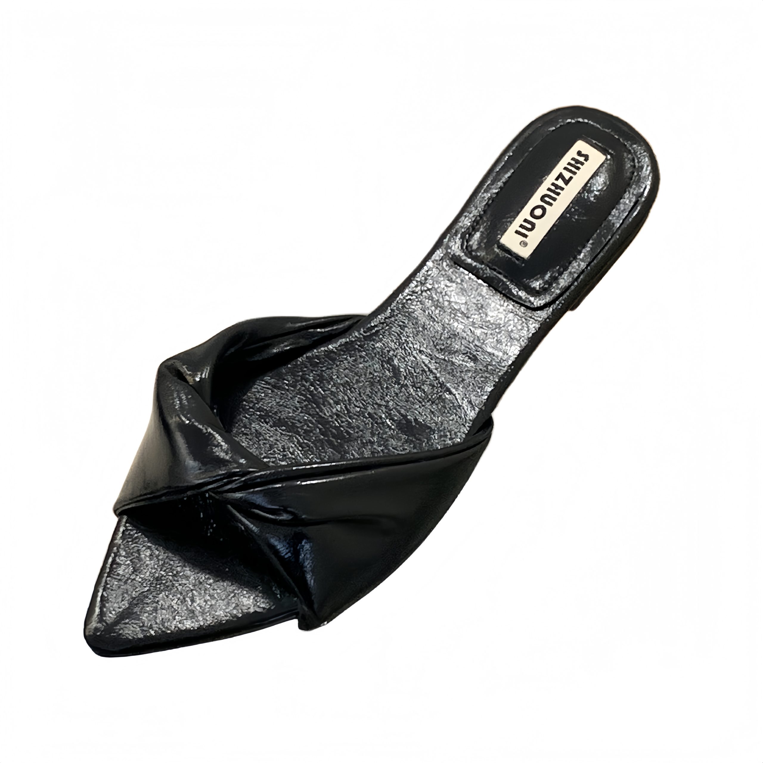 SHIZHUONI Women's Open Toe Flat Slippers 2026 Summer Vacation French Style Black White Red - Image 5